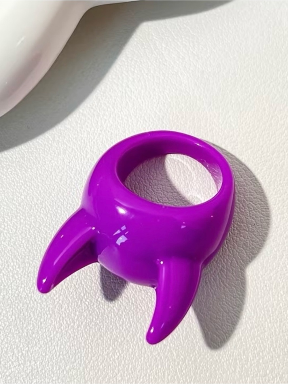 Purple Horn Ring-Playful Acrylic Jewelry